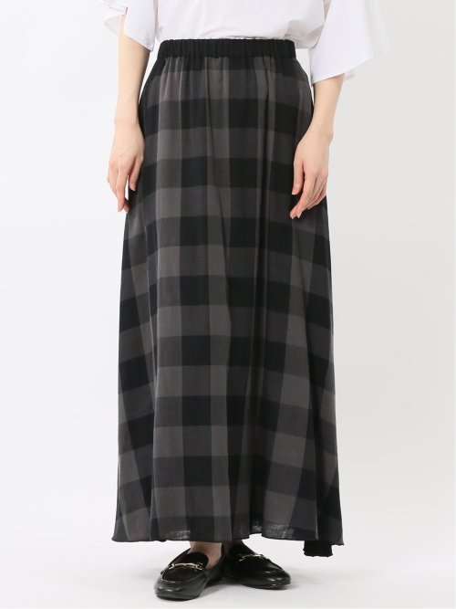 イノウェーブ/INNOWAVE ガーゼチェック リバーシブルスカート