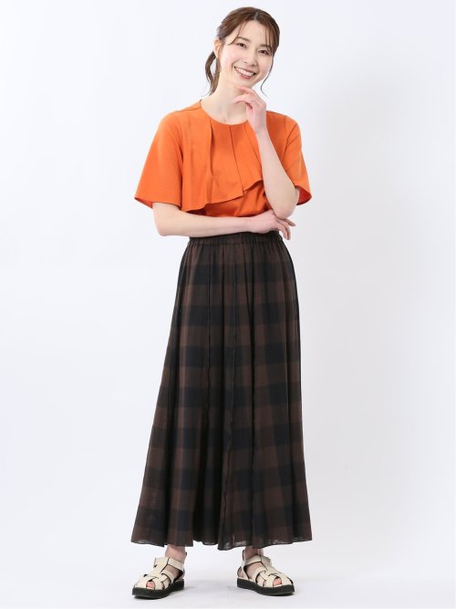 イノウェーブ/INNOWAVE ガーゼチェック リバーシブルスカート