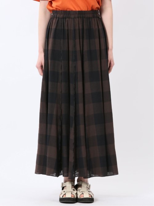 イノウェーブ/INNOWAVE ガーゼチェック リバーシブルスカート