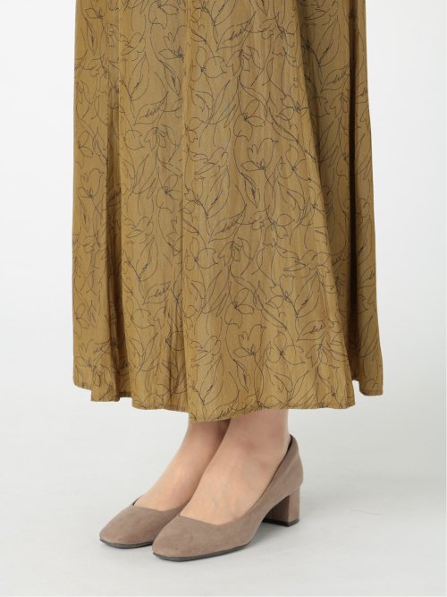 ラインプリント マーメイドマキシスカート オリーブ