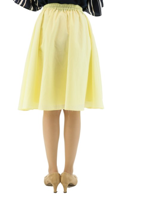 後ろゴムフレアースカート イエロー