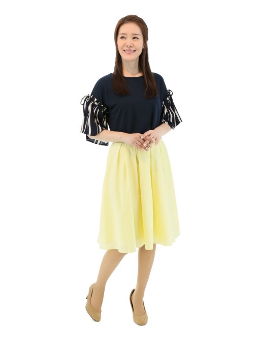 後ろゴムフレアースカート イエロー