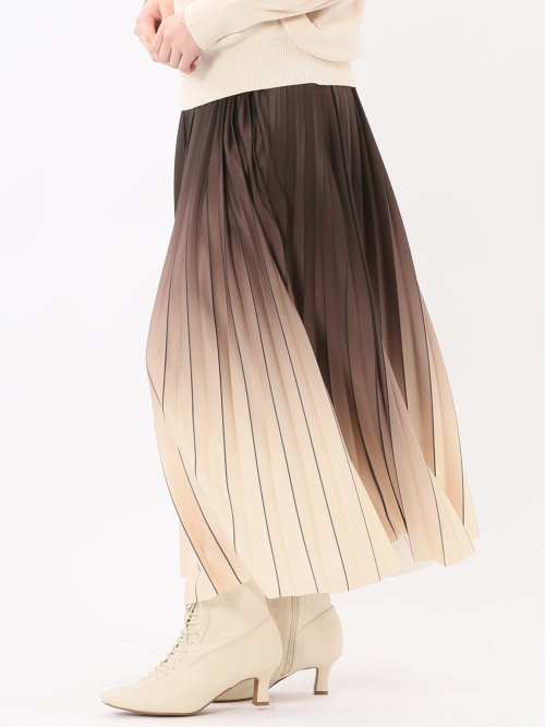 グラデーションプリーツ ロングスカート