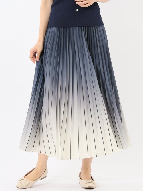 グラデーションプリーツ ロングスカート