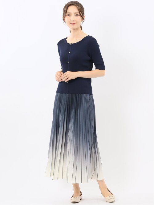 グラデーションプリーツ ロングスカート