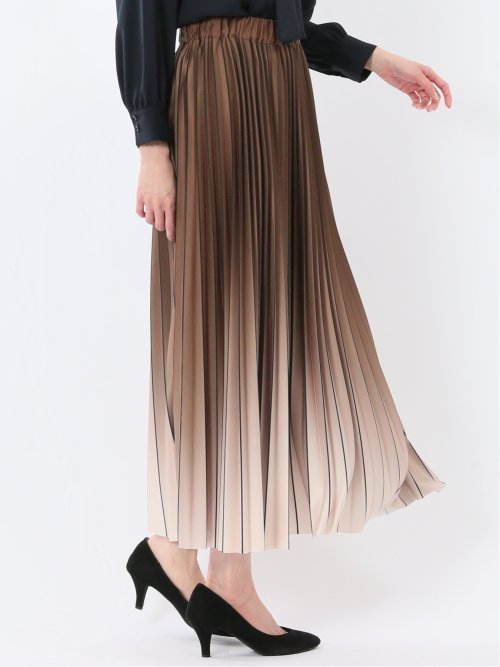 グラデーションプリーツ ロングスカート