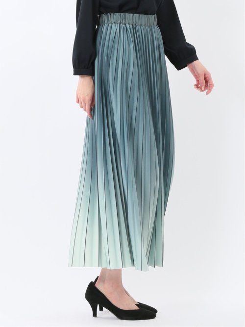 グラデーションプリーツ ロングスカート