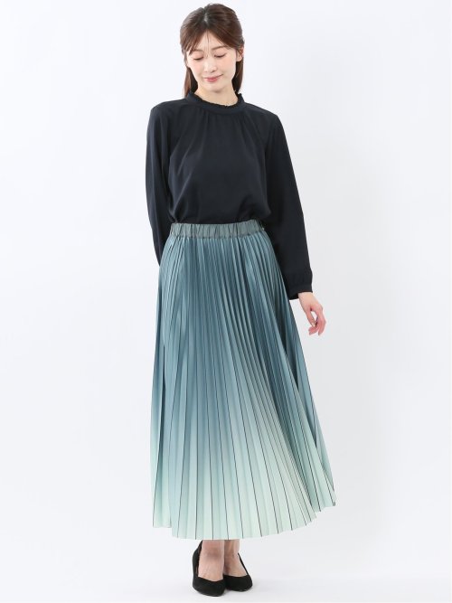 グラデーションプリーツ ロングスカート