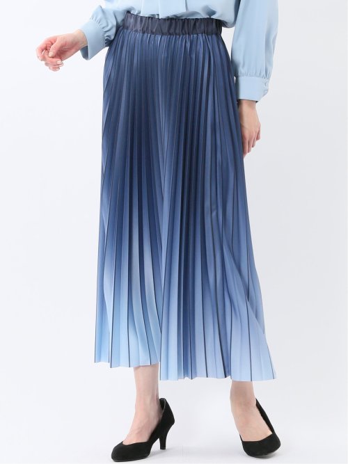 グラデーションプリーツ ロングスカート