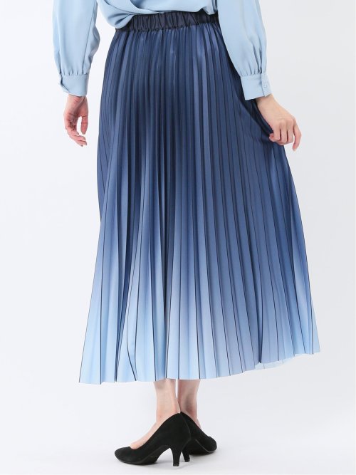 グラデーションプリーツ ロングスカート