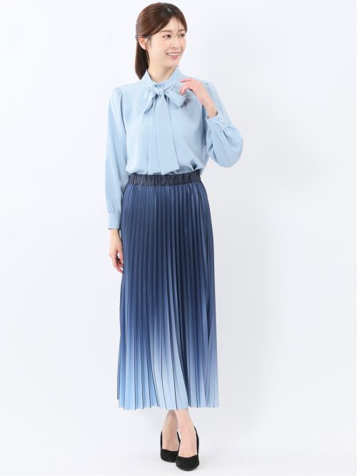 グラデーションプリーツ ロングスカート