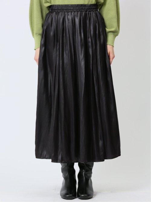 イノウェーブ/INNOWAVE コーティングサテン ギャザースカート