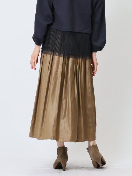 イノウェーブ/INNOWAVE コーティングサテン ギャザースカート