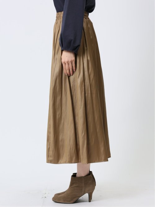 イノウェーブ/INNOWAVE コーティングサテン ギャザースカート