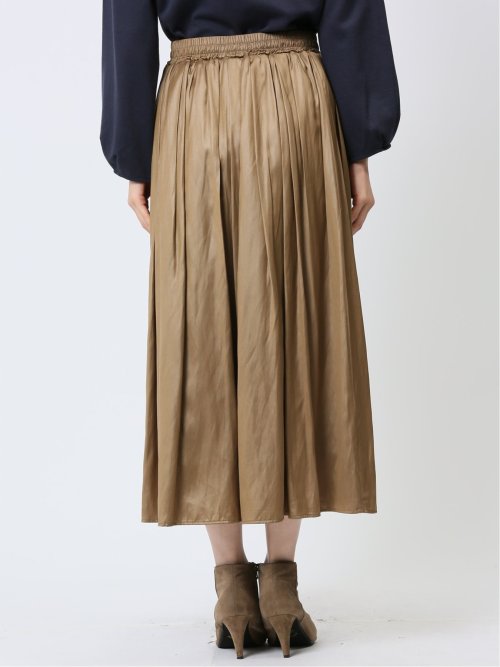 イノウェーブ/INNOWAVE コーティングサテン ギャザースカート