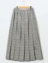 ストレッチウォッシャブル グレンチェック柄 プリーツスカート