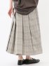 ストレッチウォッシャブル グレンチェック柄 プリーツスカート
