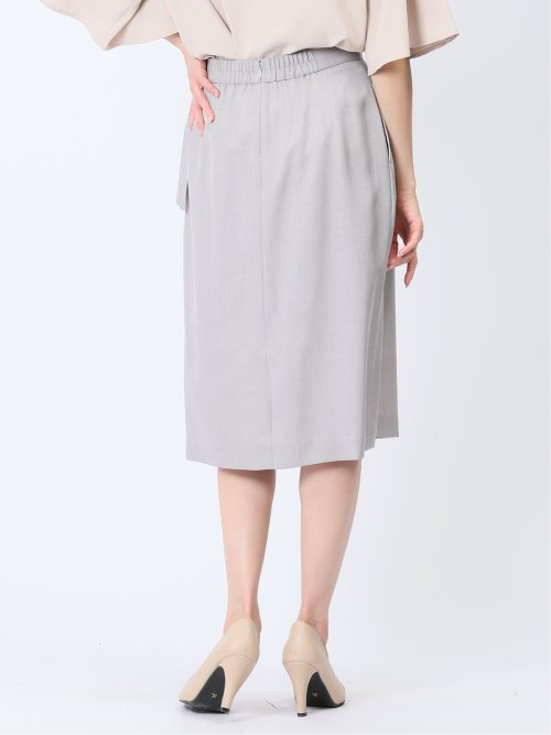 ストレッチウォッシャブル フレアースカート ライトグレー(セットアップ可能)
