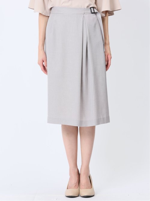 ストレッチウォッシャブル フレアースカート ライトグレー(セットアップ可能)