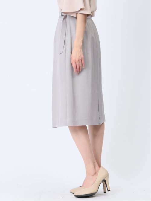 ストレッチウォッシャブル フレアースカート ライトグレー(セットアップ可能)