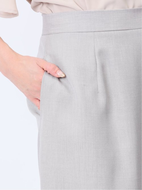 ストレッチウォッシャブル フレアースカート ライトグレー(セットアップ可能)