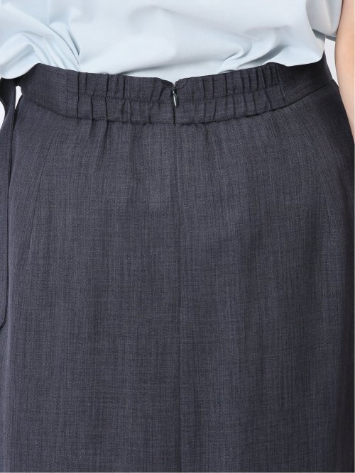 ストレッチウォッシャブル フレアースカート 紺(セットアップ可能)