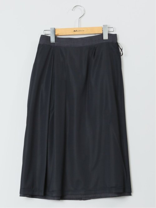 ストレッチウォッシャブル フレアースカート 紺(セットアップ可能)