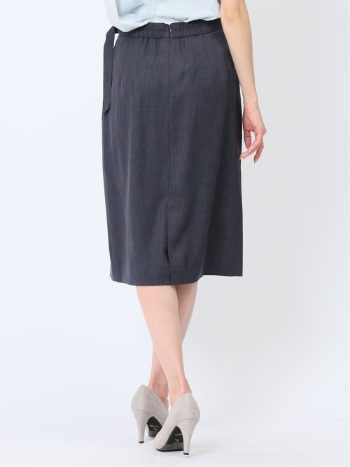 ストレッチウォッシャブル フレアースカート 紺(セットアップ可能)