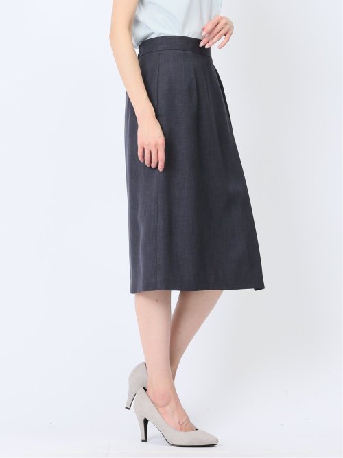 ストレッチウォッシャブル フレアースカート 紺(セットアップ可能)