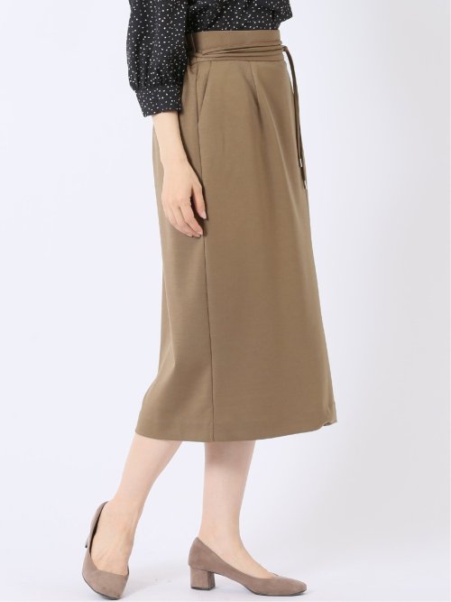 ストレッチ ロープベルト付き ナロースカート