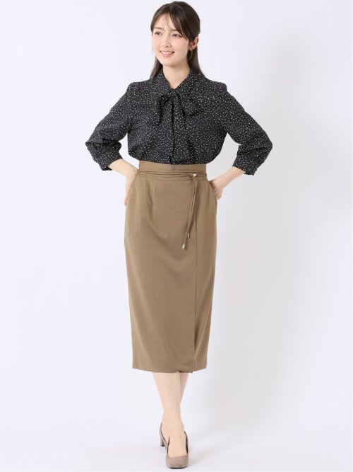 ストレッチ ロープベルト付き ナロースカート