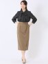 ストレッチ ロープベルト付き ナロースカート
