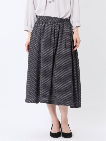 プリント タックフレアースカート