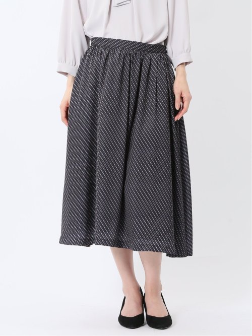 プリント タックフレアースカート