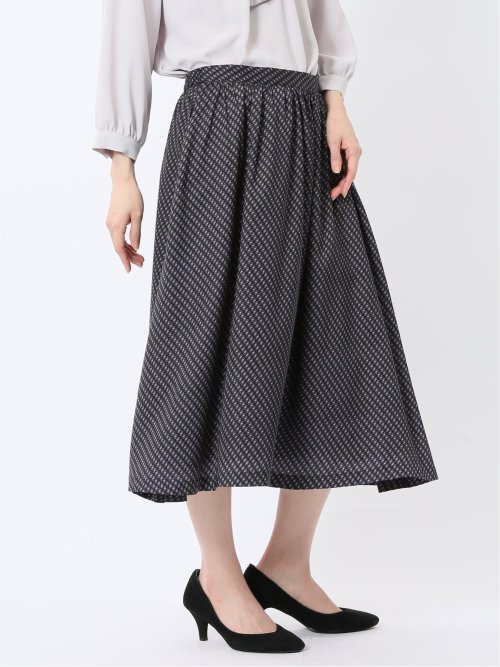 プリント タックフレアースカート