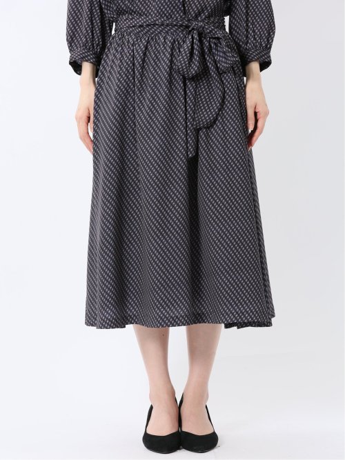 プリント タックフレアースカート