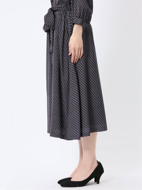 プリント タックフレアースカート