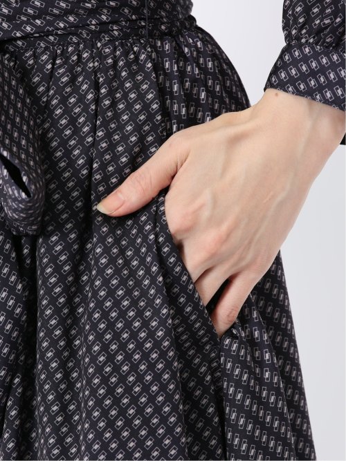 プリント タックフレアースカート