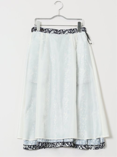 プリント タックフレアースカート