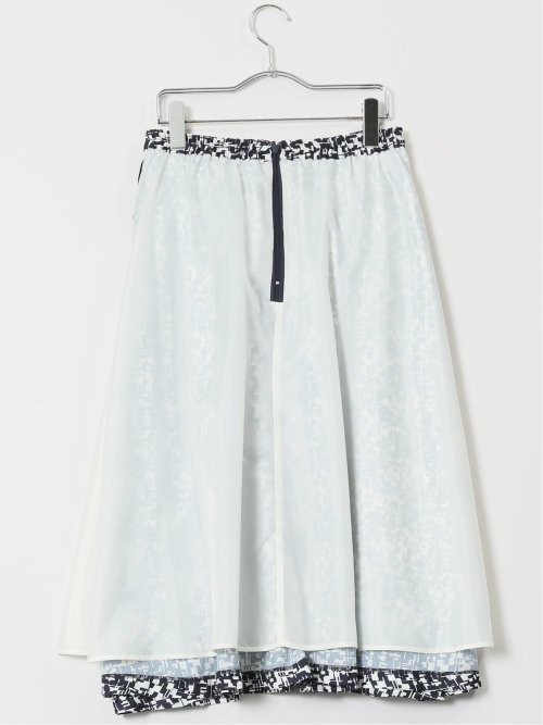 プリント タックフレアースカート