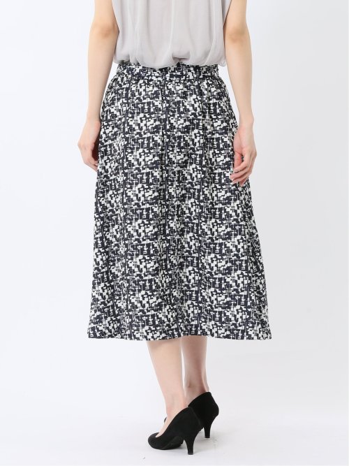 プリント タックフレアースカート