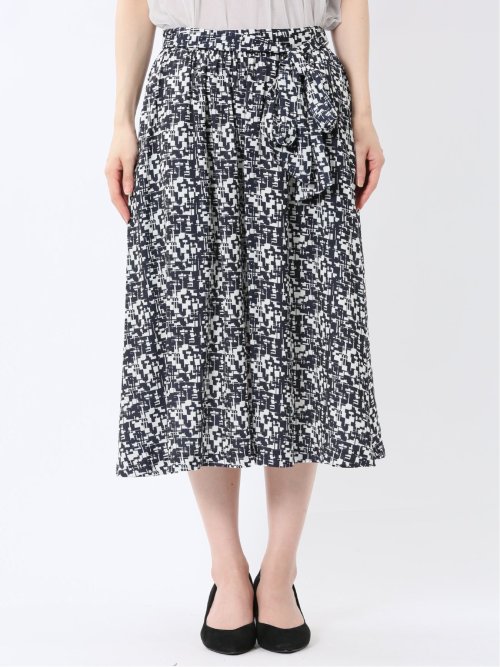 プリント タックフレアースカート