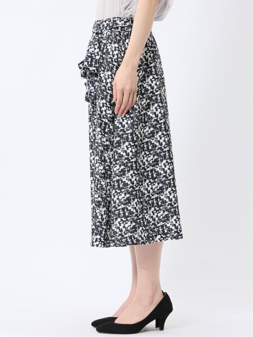 プリント タックフレアースカート