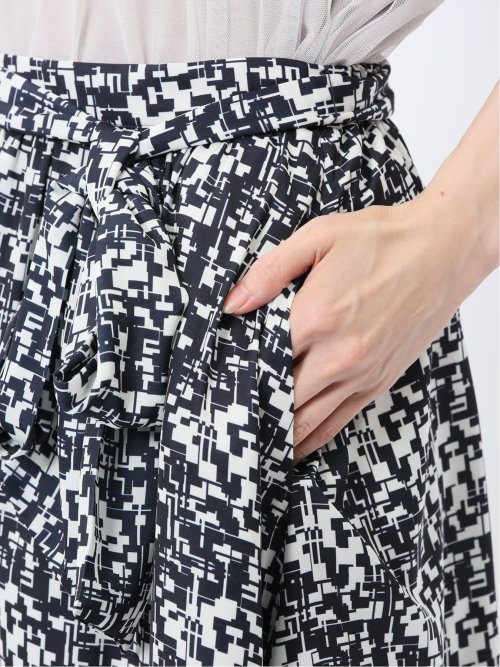 プリント タックフレアースカート