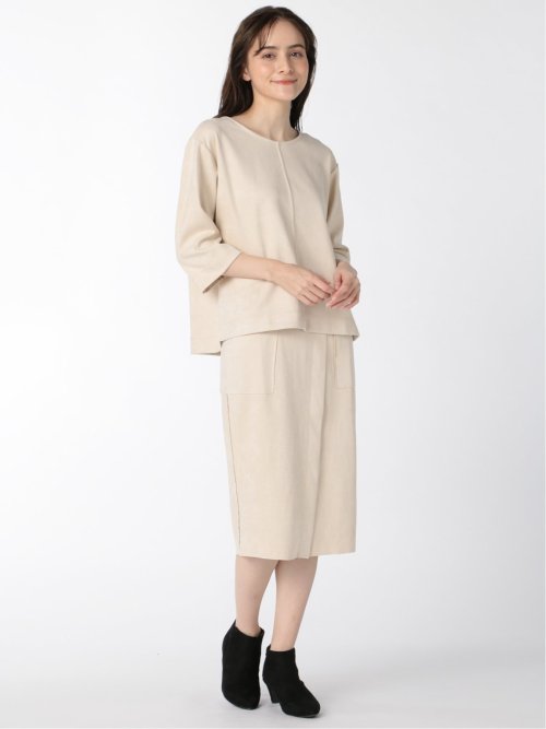 スエード調 タイトスカート(セットアップ可能)