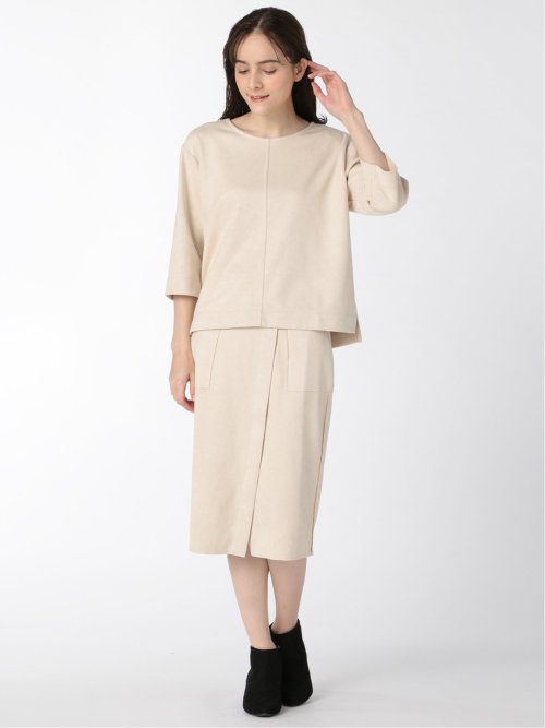 スエード調 タイトスカート(セットアップ可能)