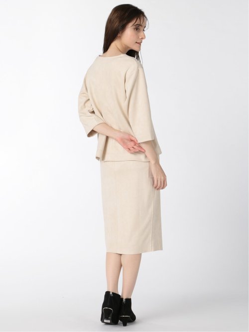 スエード調 タイトスカート(セットアップ可能)