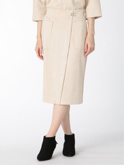 スエード調 タイトスカート(セットアップ可能)