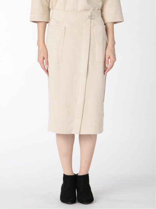 スエード調 タイトスカート(セットアップ可能)