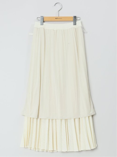 ハンチ/HUNCH カットジャガード プリーツロングスカート